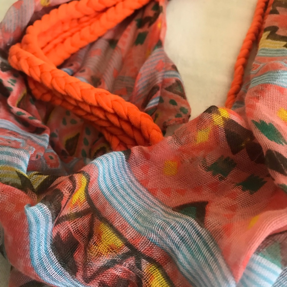 Pink Multicolor Tribal Infinity Scarf - Picture 2 of 2